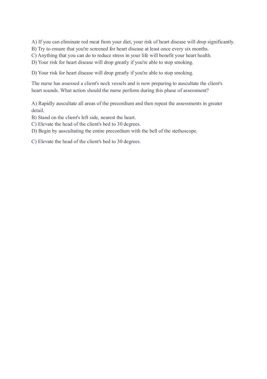 Assessing Heart and Neck Vessels - Test Questions - Page 9