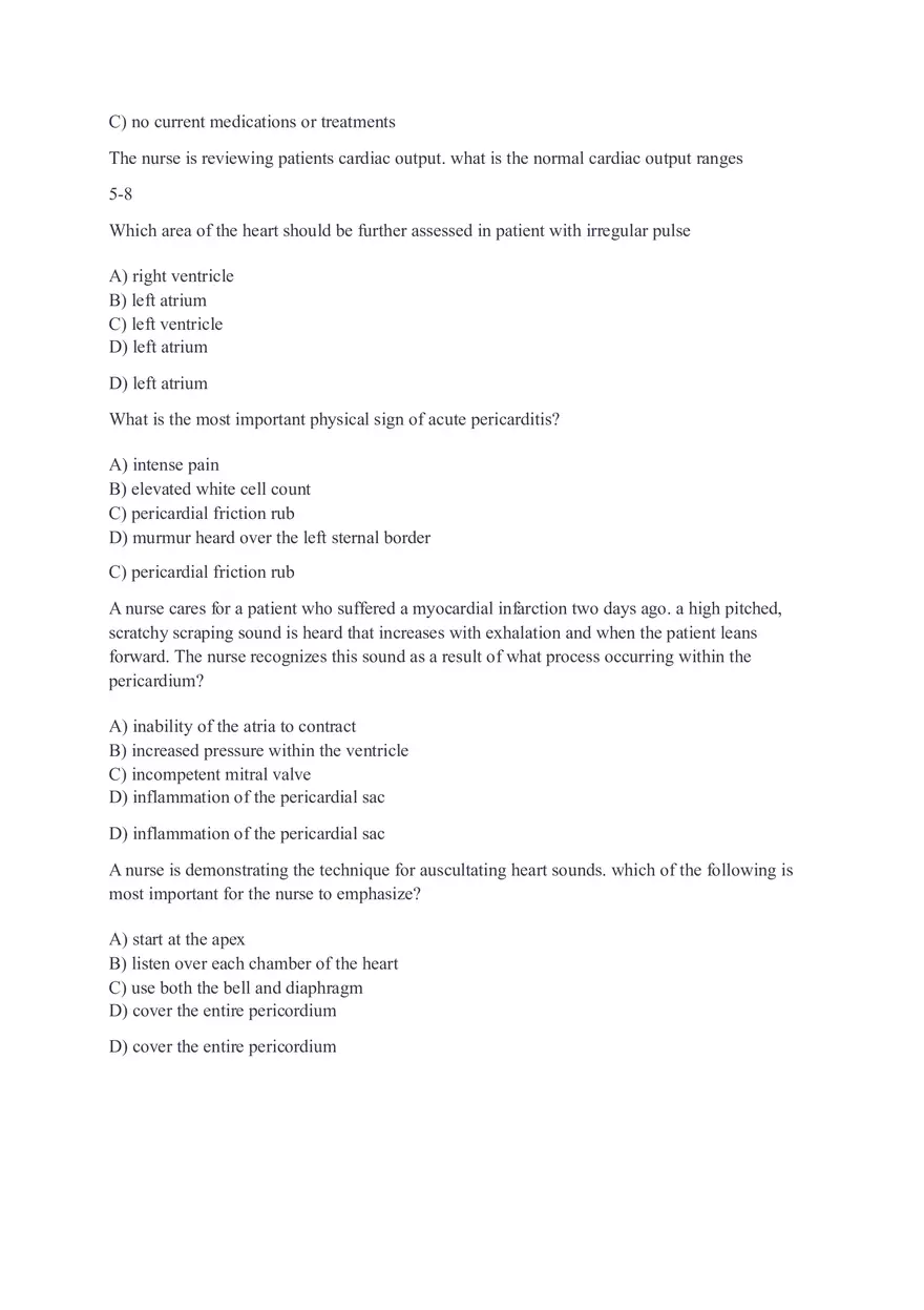 Assessing Heart and Neck Vessels - Test Questions - Page 10