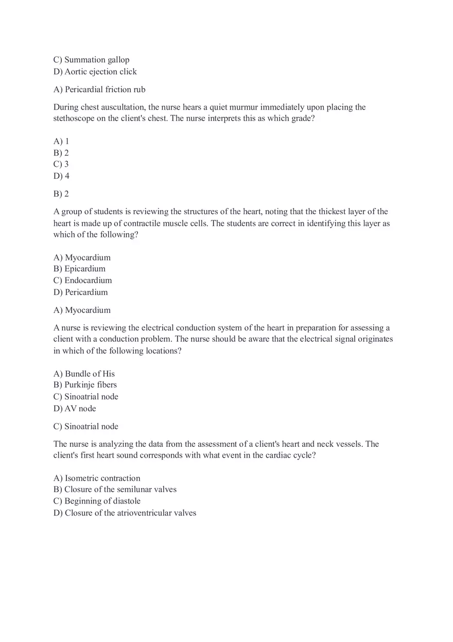 Assessing Heart and Neck Vessels - Test Questions - Page 3