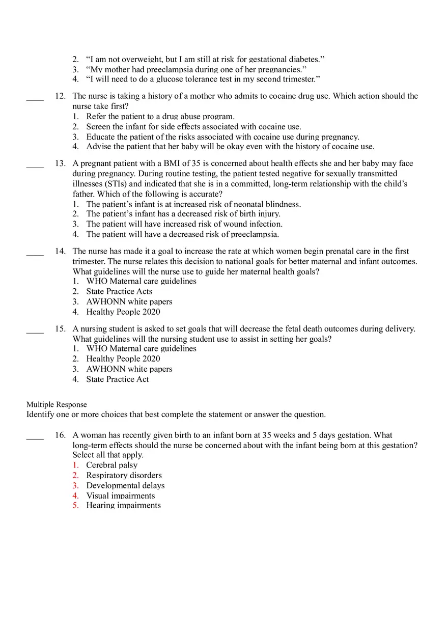 Nursing Trends and Issues Testbank - Page 8