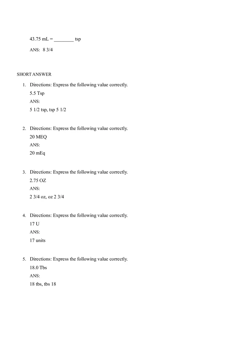 Math for Nursing (Metric System) - Page 7