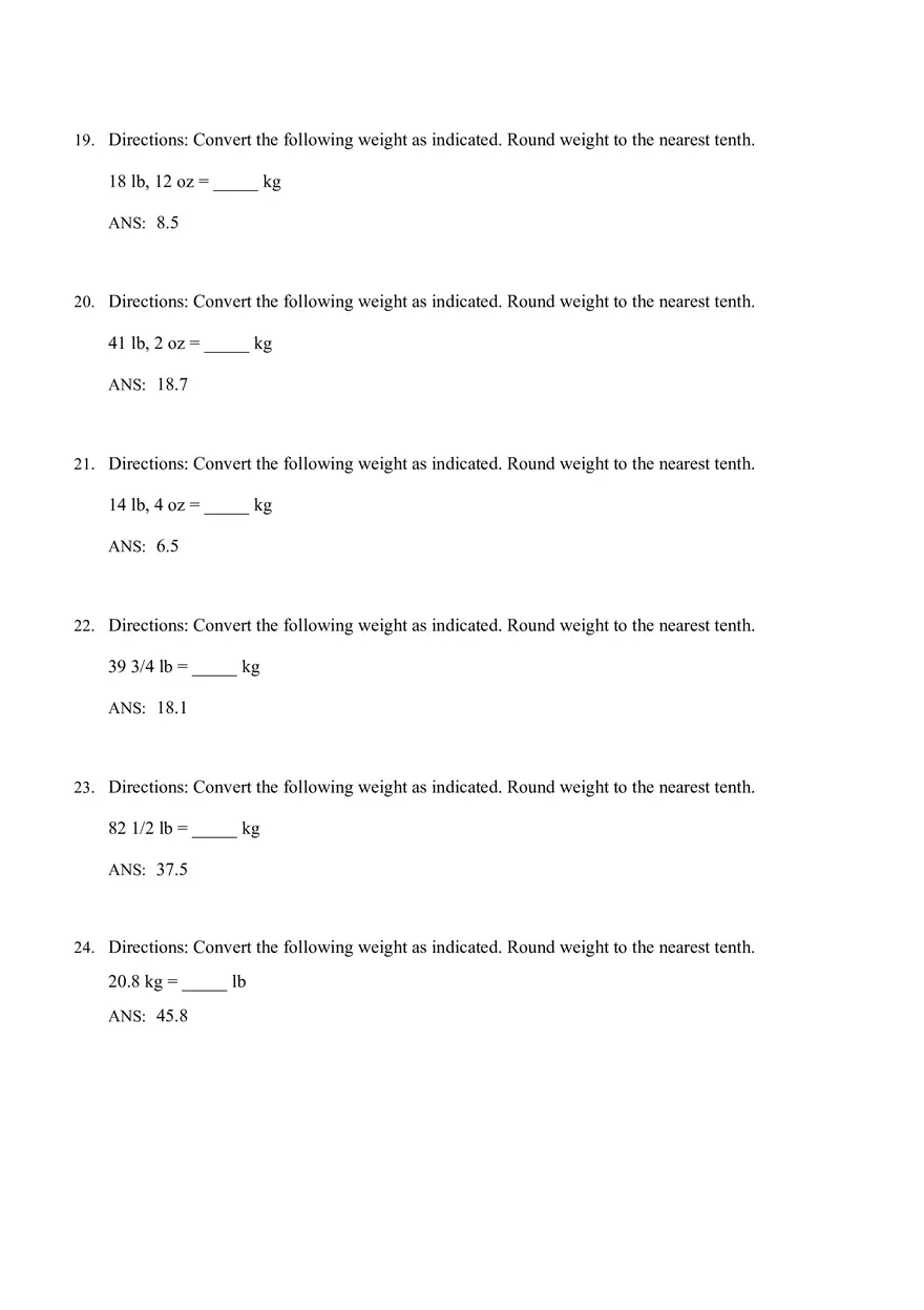 Math for Nursing (Metric System) - Page 17