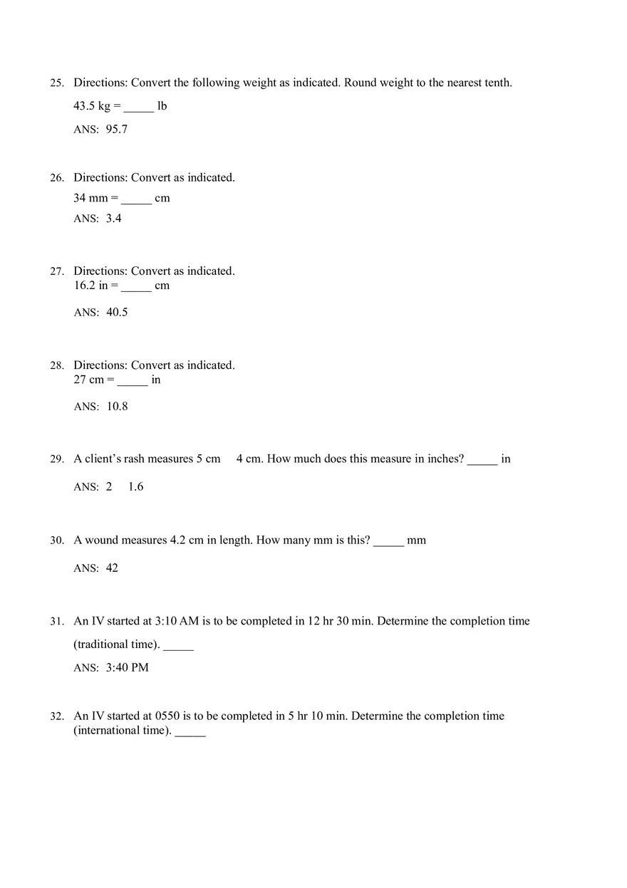 Math for Nursing (Metric System) - Page 18