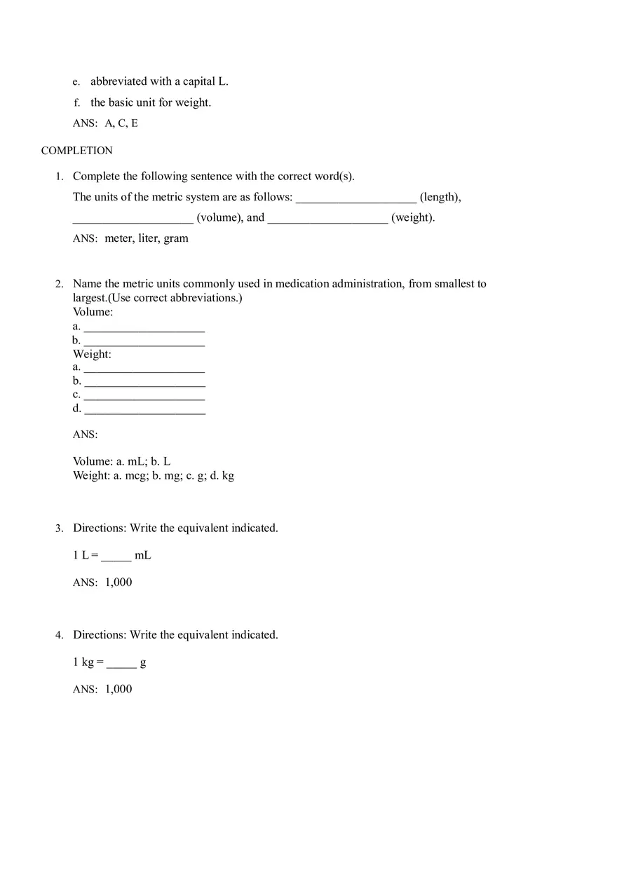 Math for Nursing (Metric System) - Page 21