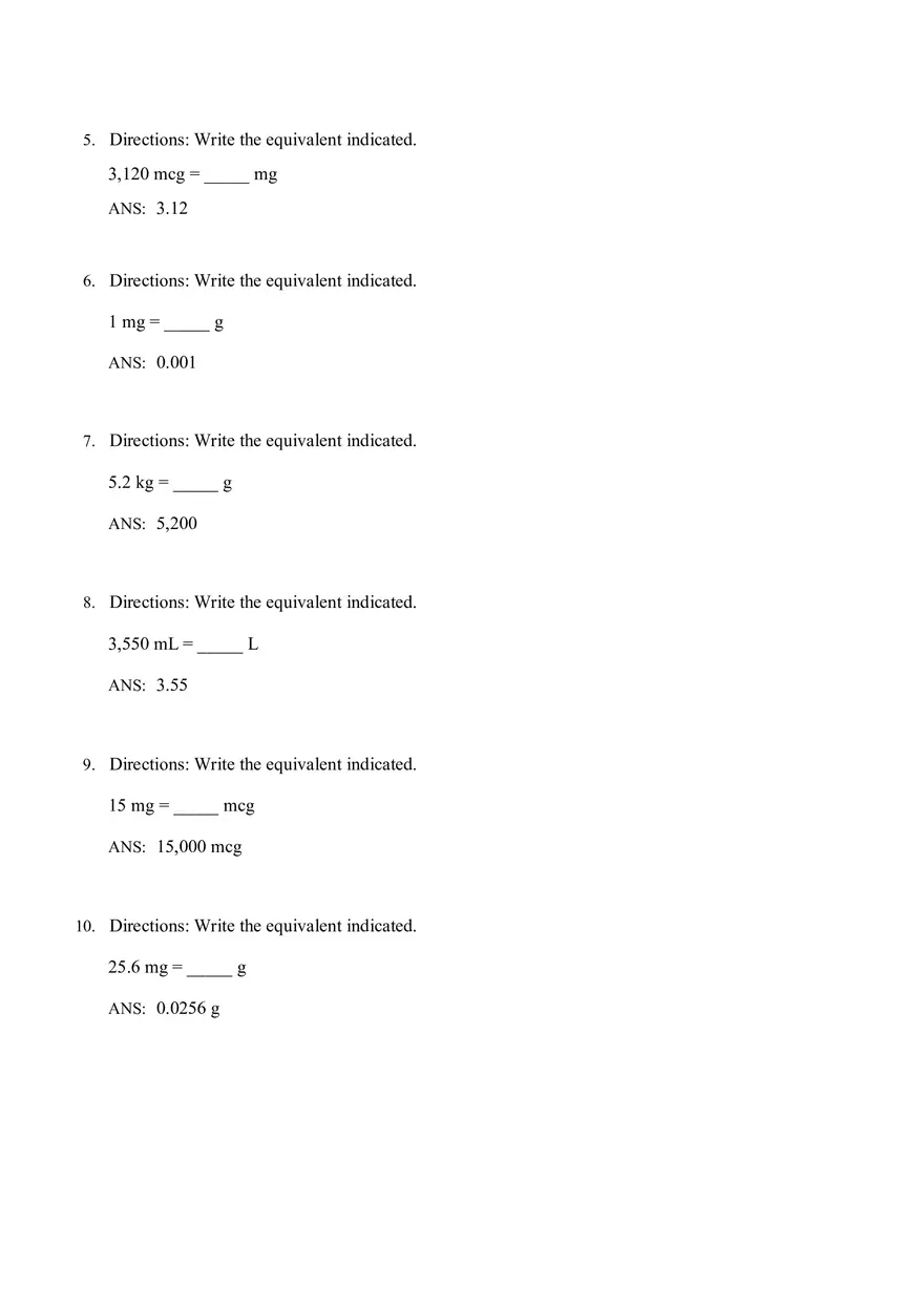 Math for Nursing (Metric System) - Page 22