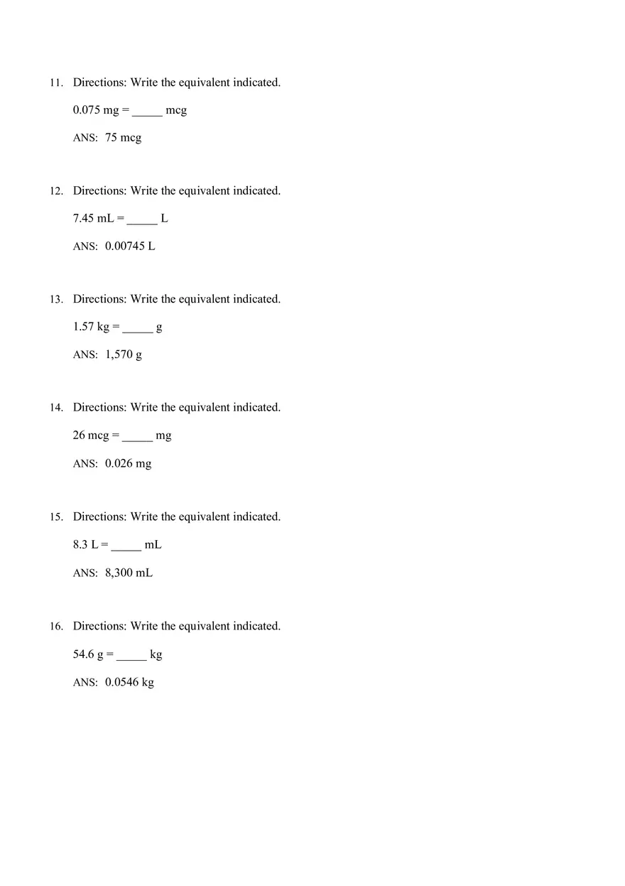 Math for Nursing (Metric System) - Page 23