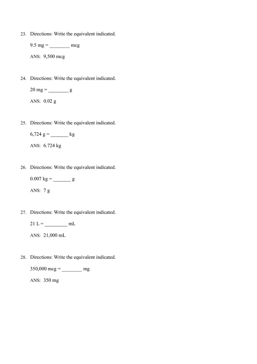 Math for Nursing (Metric System) - Page 25