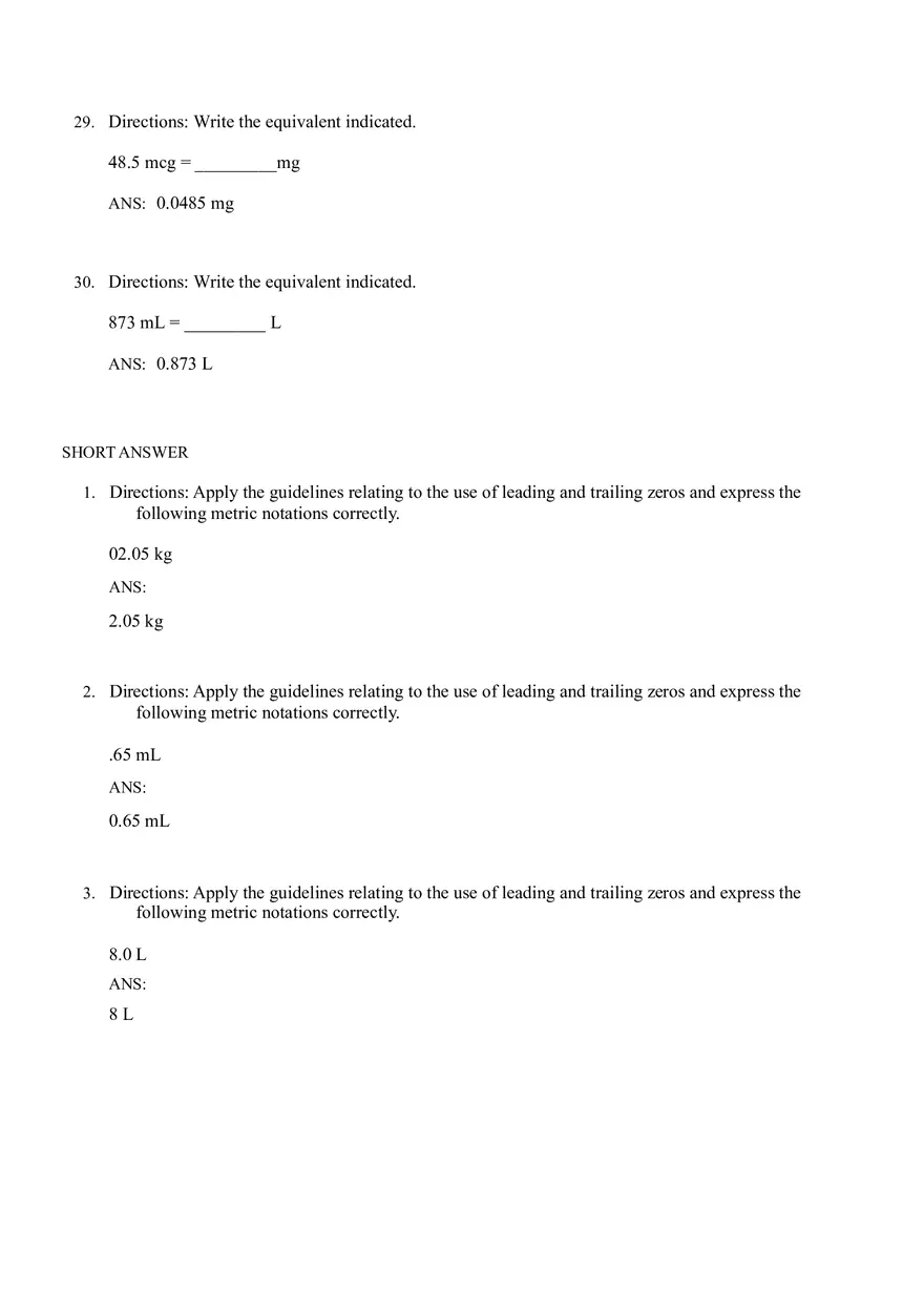 Math for Nursing (Metric System) - Page 26