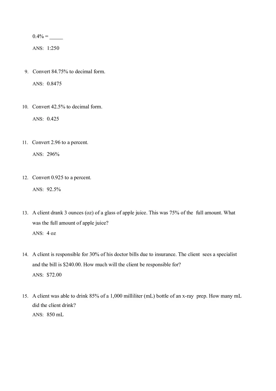 Math for Nursing (Metric System) - Page 2