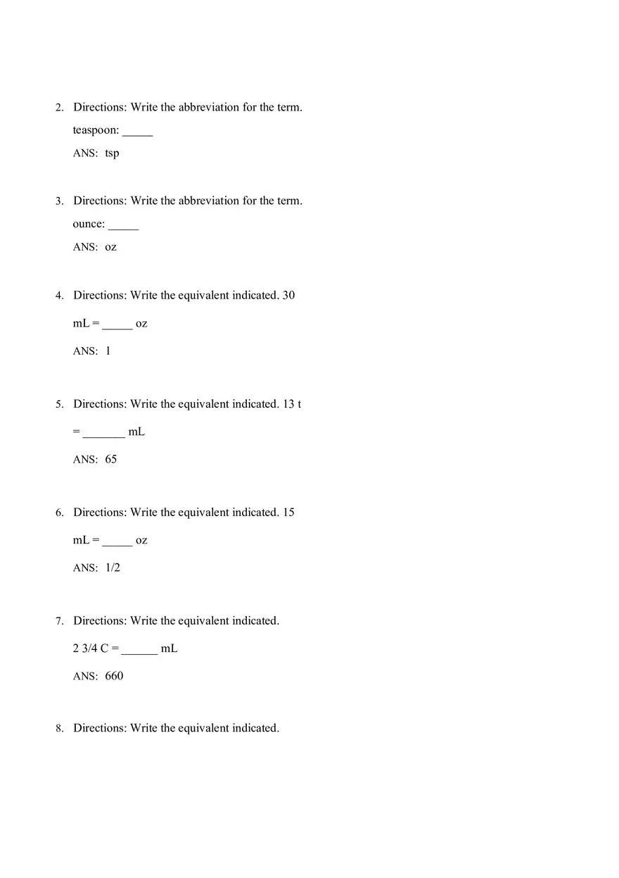 Math for Nursing (Metric System) - Page 4