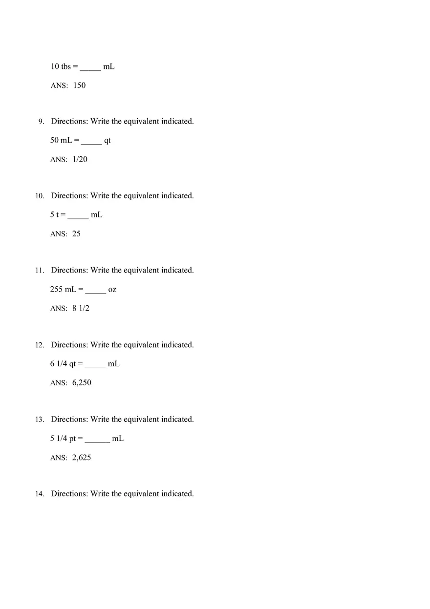 Math for Nursing (Metric System) - Page 5