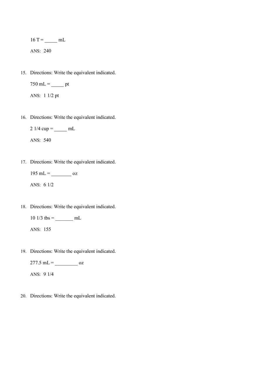 Math for Nursing (Metric System) - Page 6