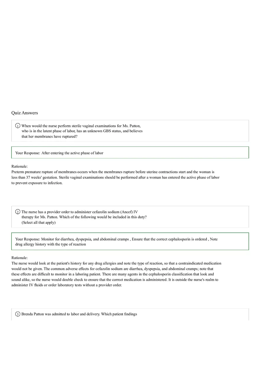 Nursg Care of Infant Quiz - Page 1