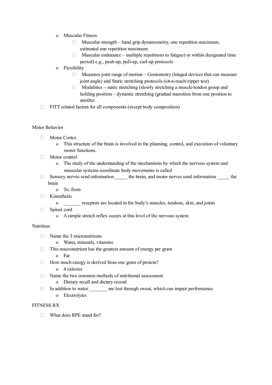Lecture Notes Cumulative Exam - Nutrion - Page 6