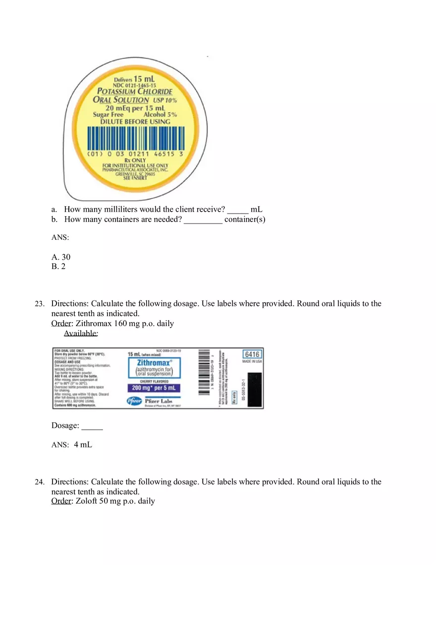 Math for Nursing (Dosage Calculation Using the Dimensional Analysis Method) - Page 7