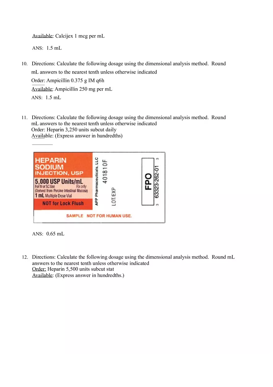 Math for Nursing (Dosage Calculation Using the Dimensional Analysis Method) - Page 12