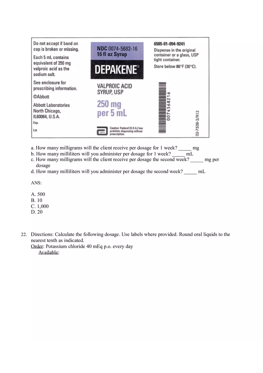 Math for Nursing (Dosage Calculation Using the Dimensional Analysis Method) - Page 6