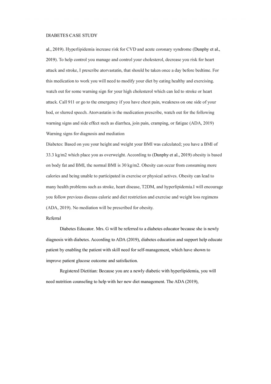 Primary Care of the Maturing and Aged Family Diabetes Case Study - Page 8