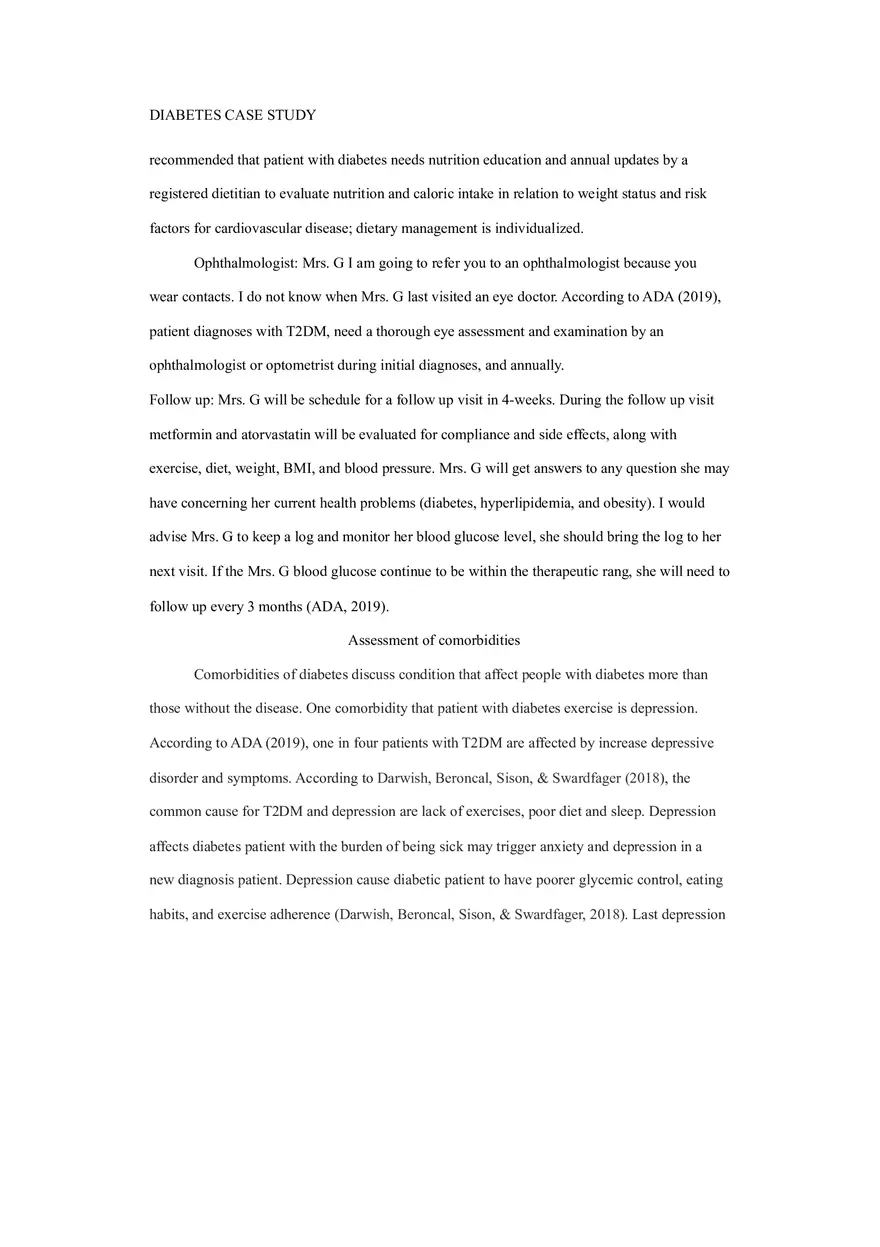 Primary Care of the Maturing and Aged Family Diabetes Case Study - Page 9
