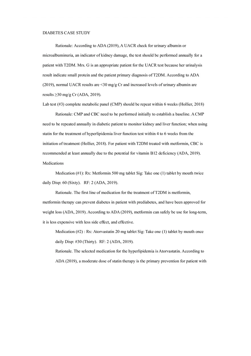 Primary Care of the Maturing and Aged Family Diabetes Case Study - Page 4