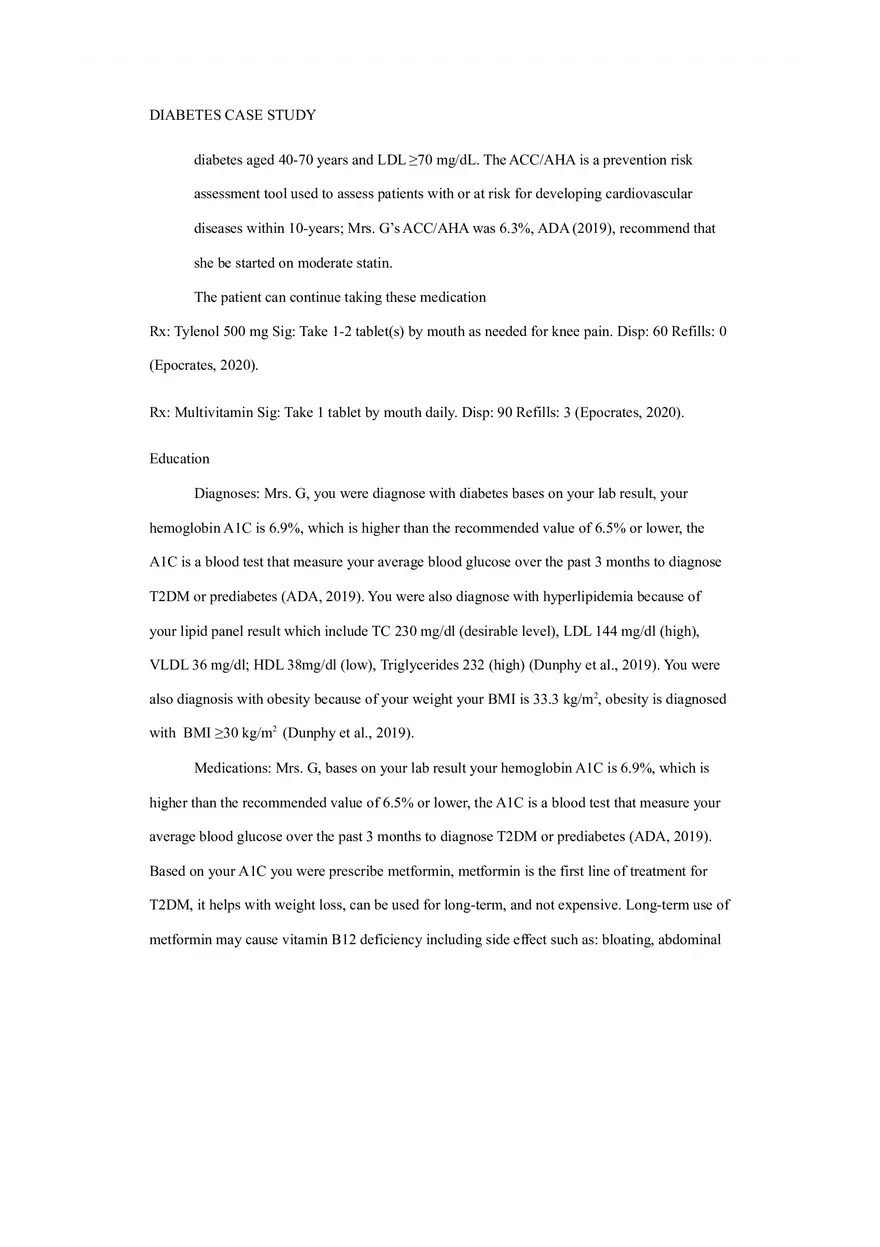 Primary Care of the Maturing and Aged Family Diabetes Case Study - Page 5
