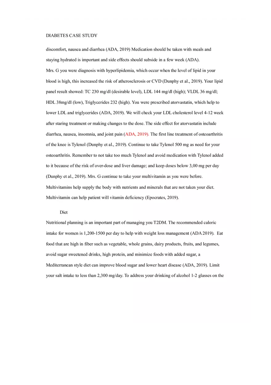 Primary Care of the Maturing and Aged Family Diabetes Case Study - Page 6