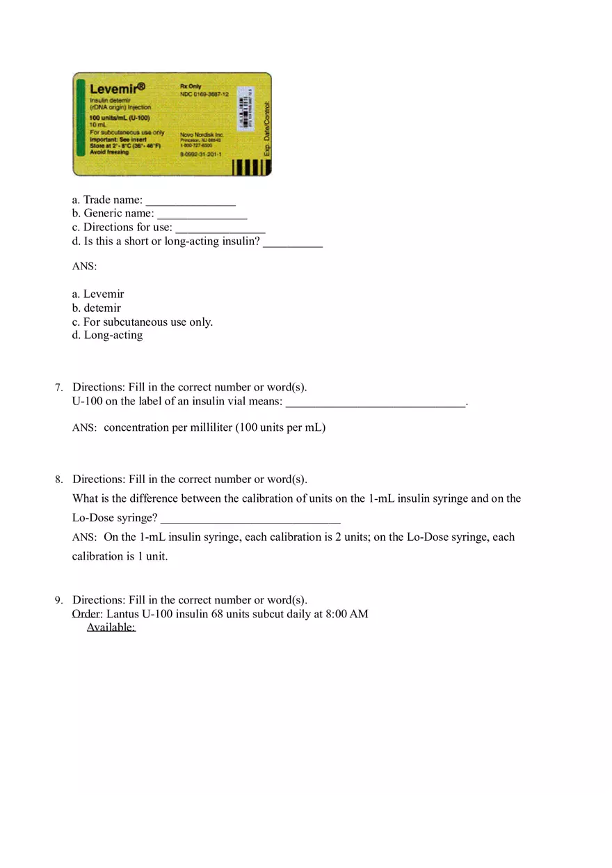 Math for Nursing (Insulin) - Page 6