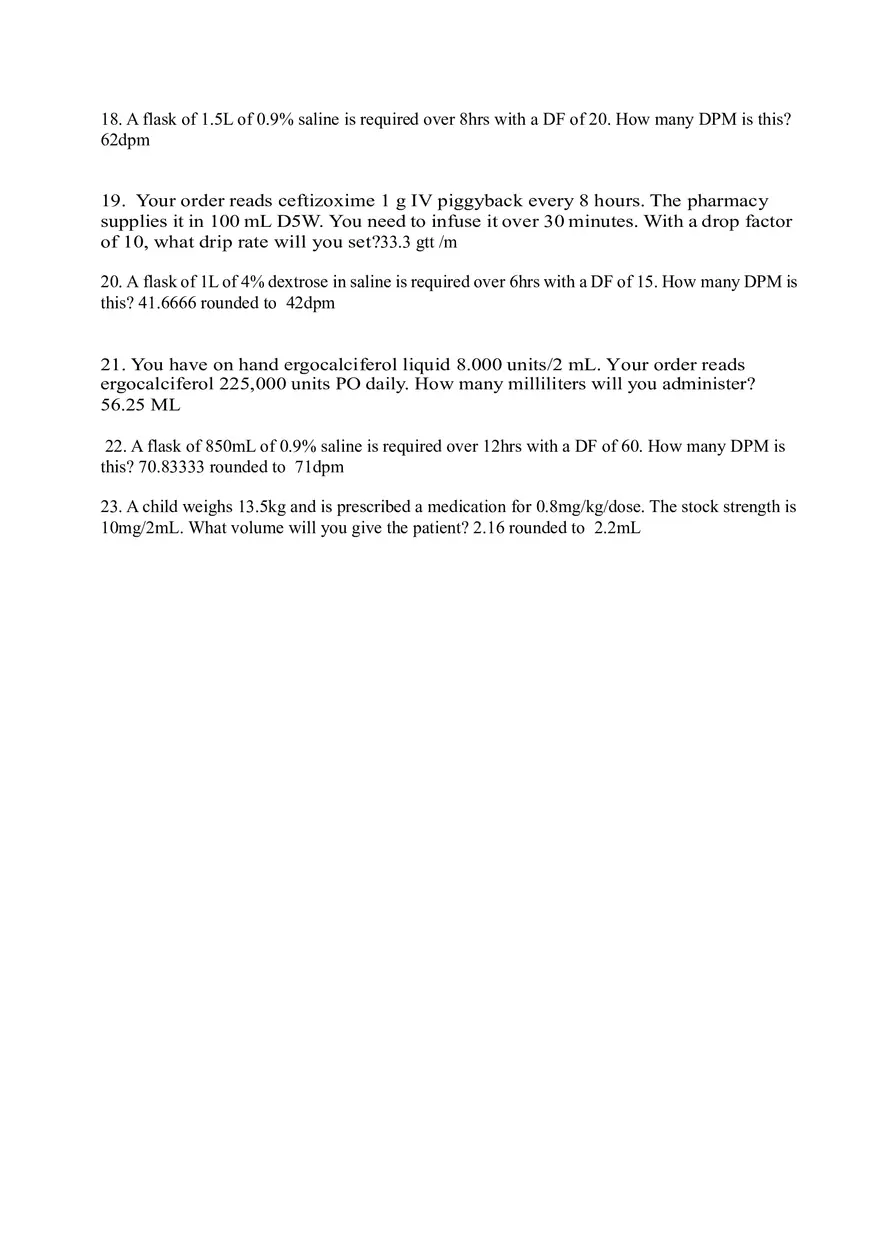 Math Practice Test with Answers for Health Care - Page 3