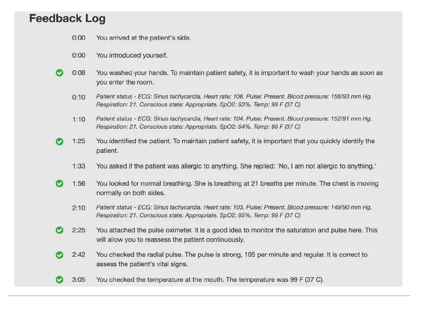 Surgical Scenario Doris Bowman Feedback Log vSim - Page 2