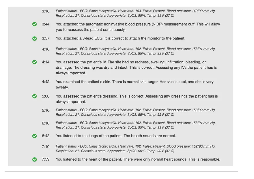 Surgical Scenario Doris Bowman Feedback Log vSim - Page 3