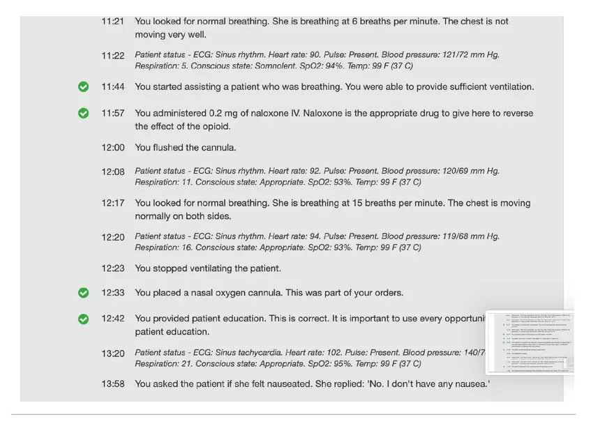 Surgical Scenario Doris Bowman Feedback Log vSim - Page 5