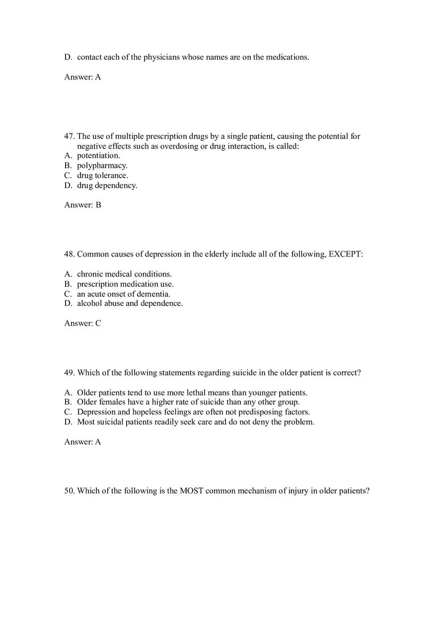 Effective Communication and Assessment Strategies for Elderly Patients 36-67 Answers - Page 4