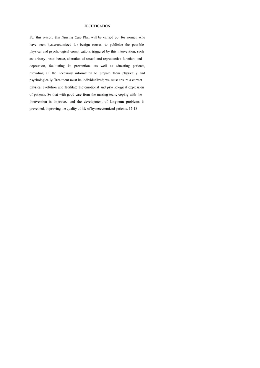 Nursing Care Plan for Women Hysterectomized for Benign Causes - Page 16
