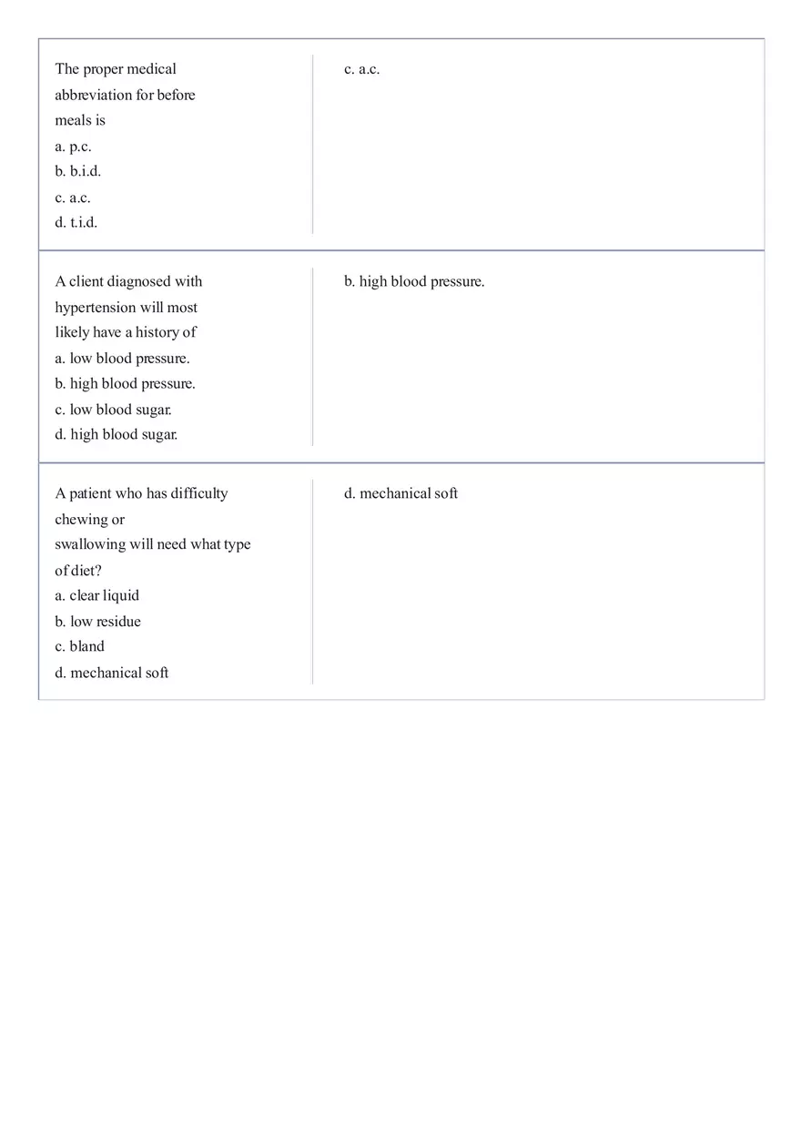 Practice Questions CNA State Exam Part 1 - Page 3