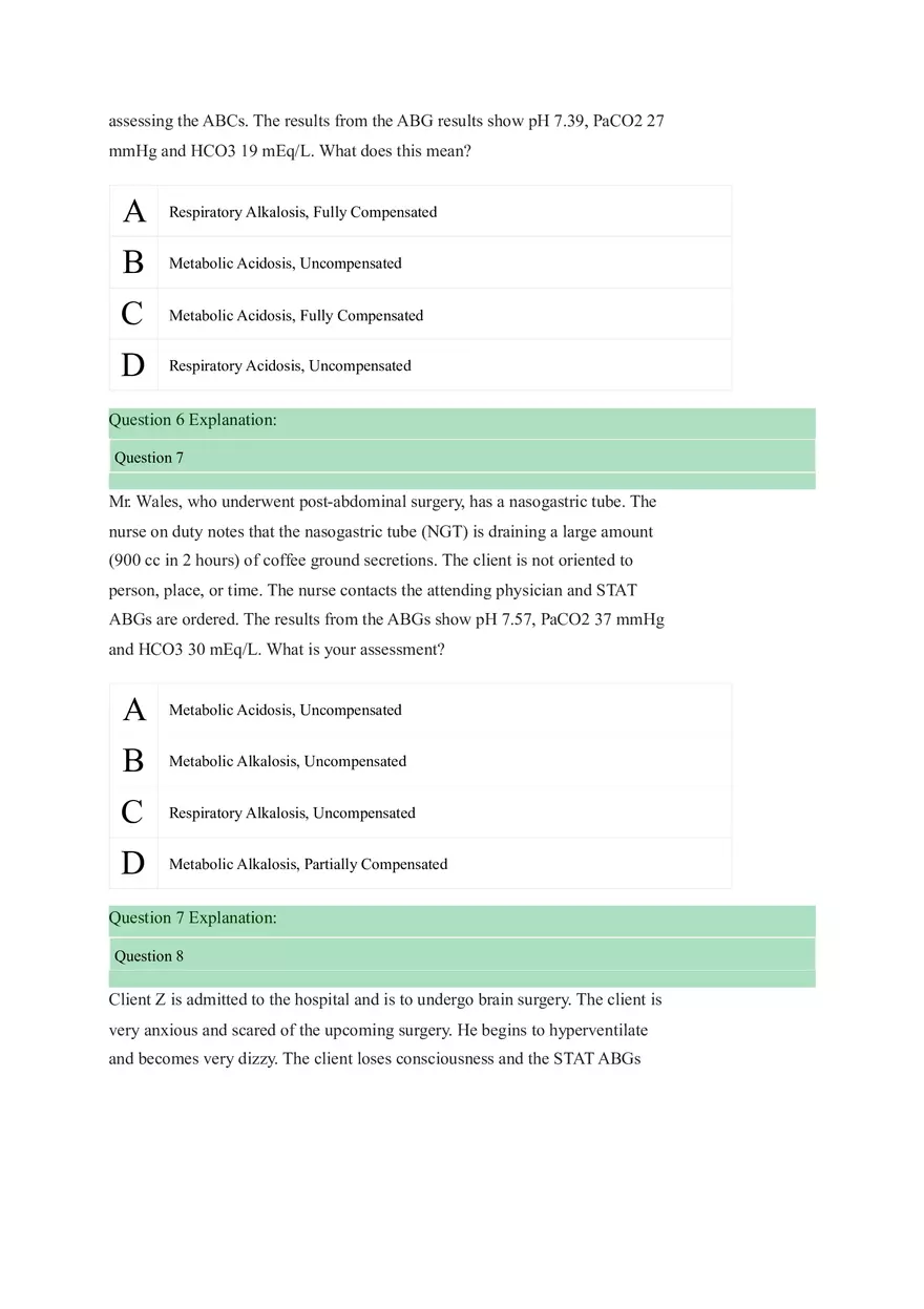 Acid Base Balance Practice - Page 7