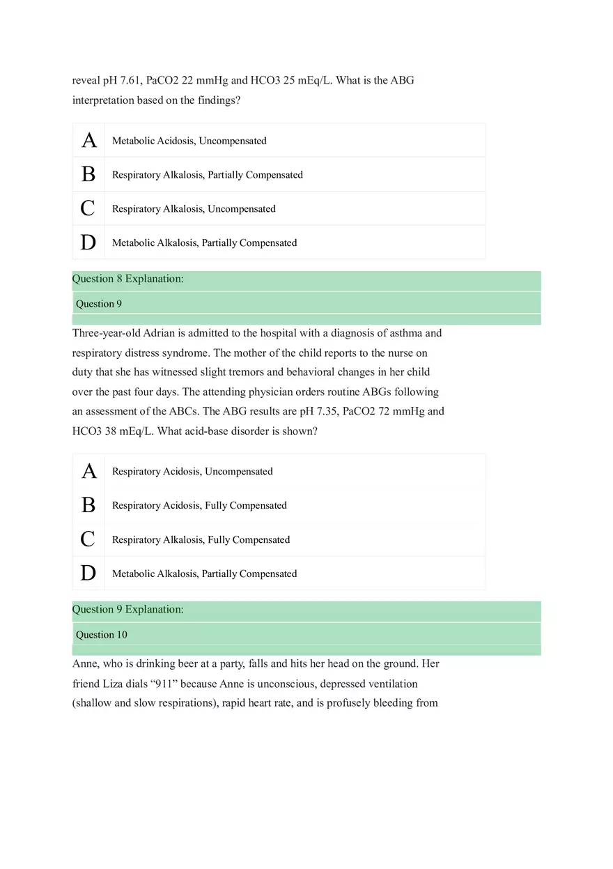 Acid Base Balance Practice - Page 8