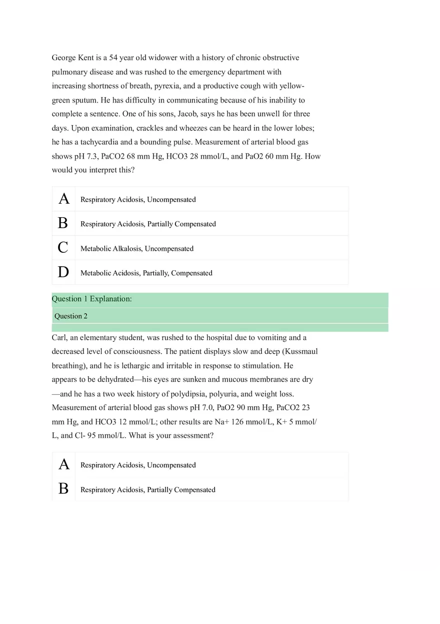 Acid Base Balance Practice - Page 1