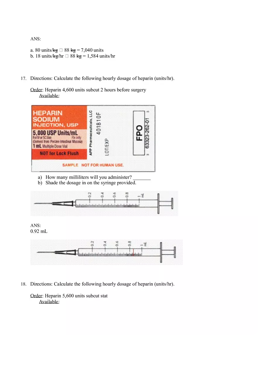 Math for Nursing (Heparin Calculations) - Page 10