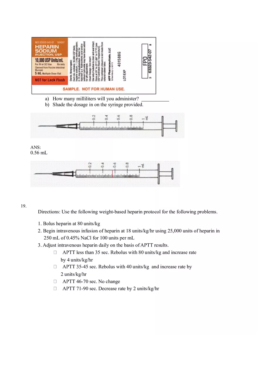 Math for Nursing (Heparin Calculations) - Page 11