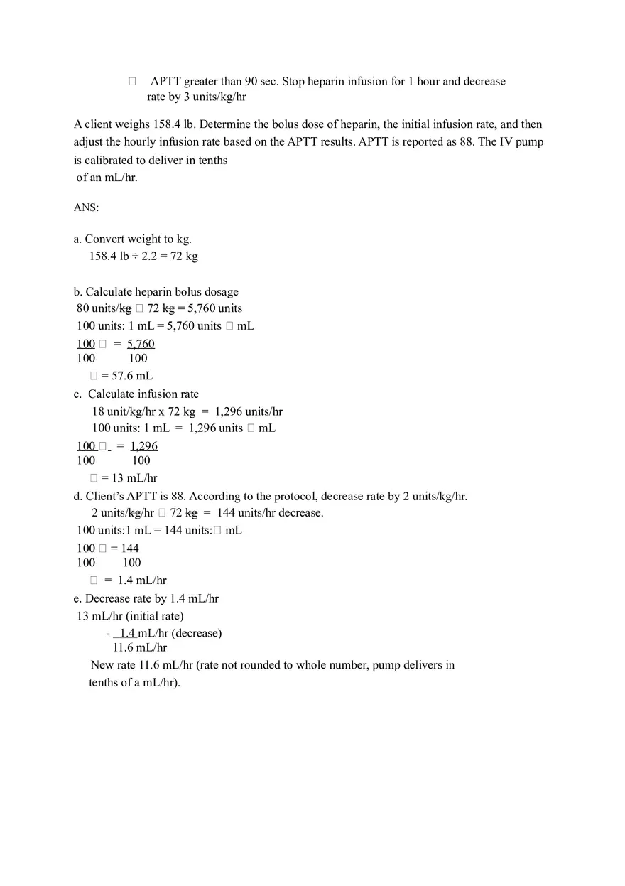 Math for Nursing (Heparin Calculations) - Page 12