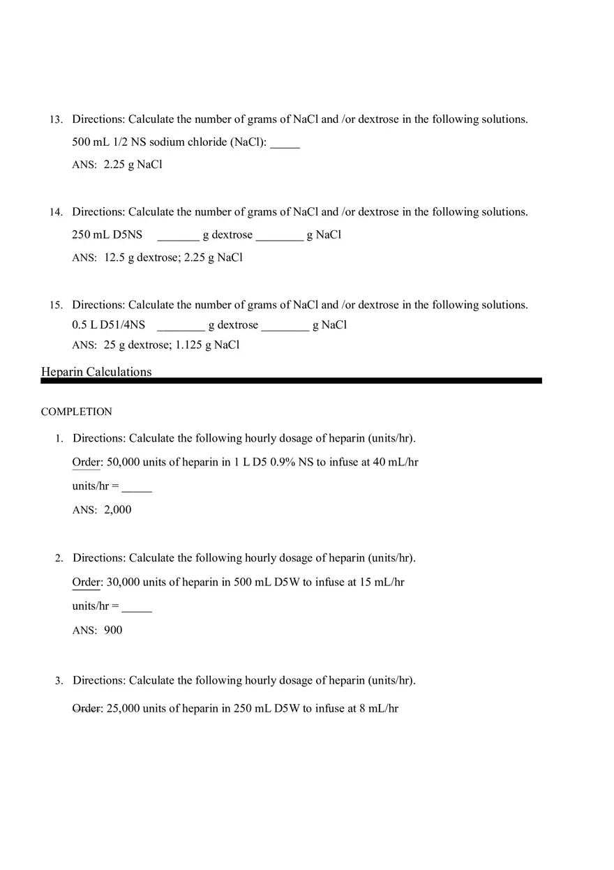 Math for Nursing (Heparin Calculations) - Page 6