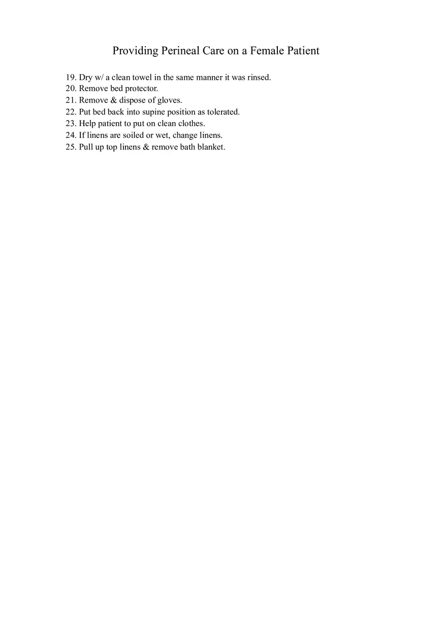 Providing Perineal Care on a Female Patient - Page 2