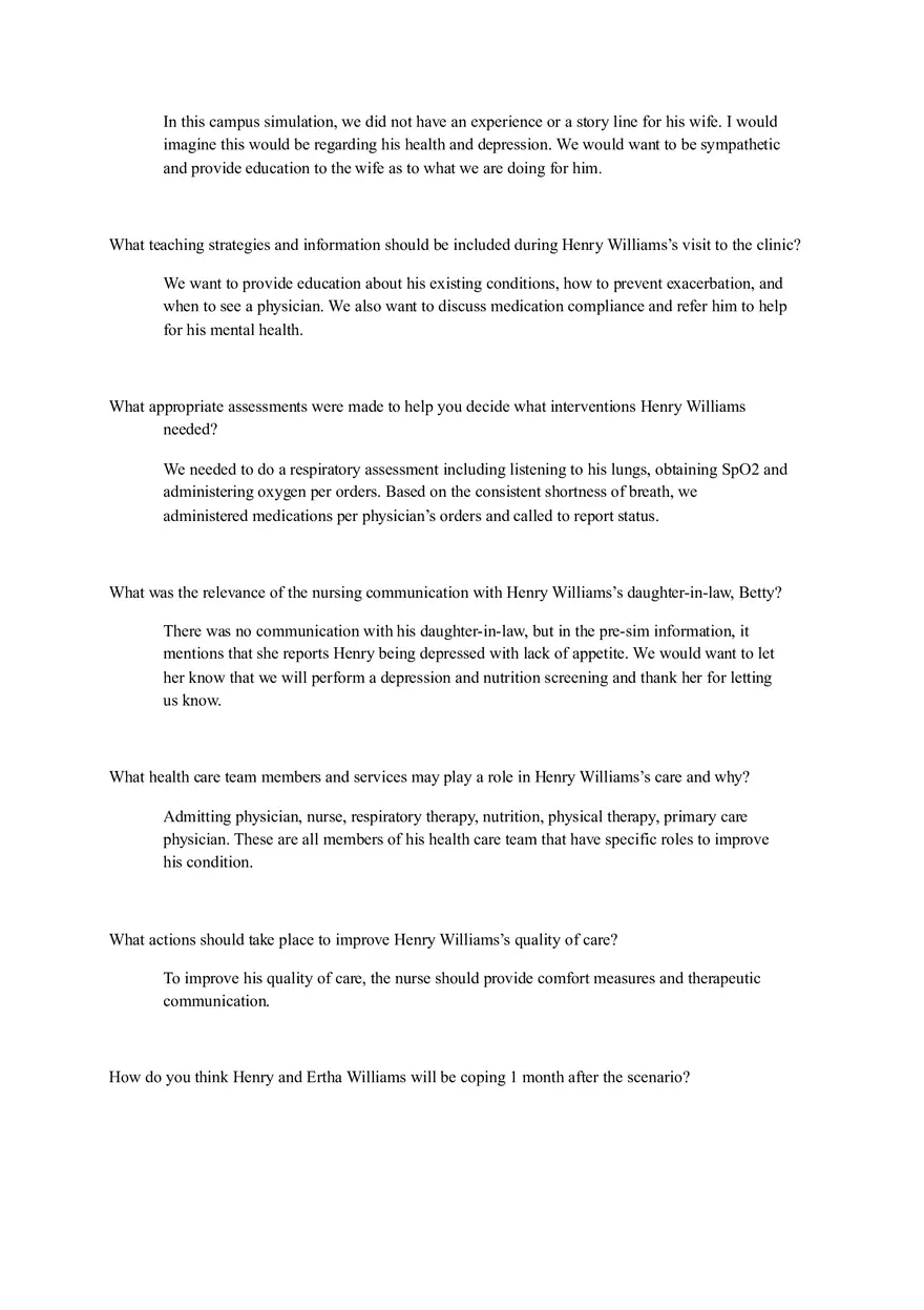 Henry Williams Reflection Questions - Page 2