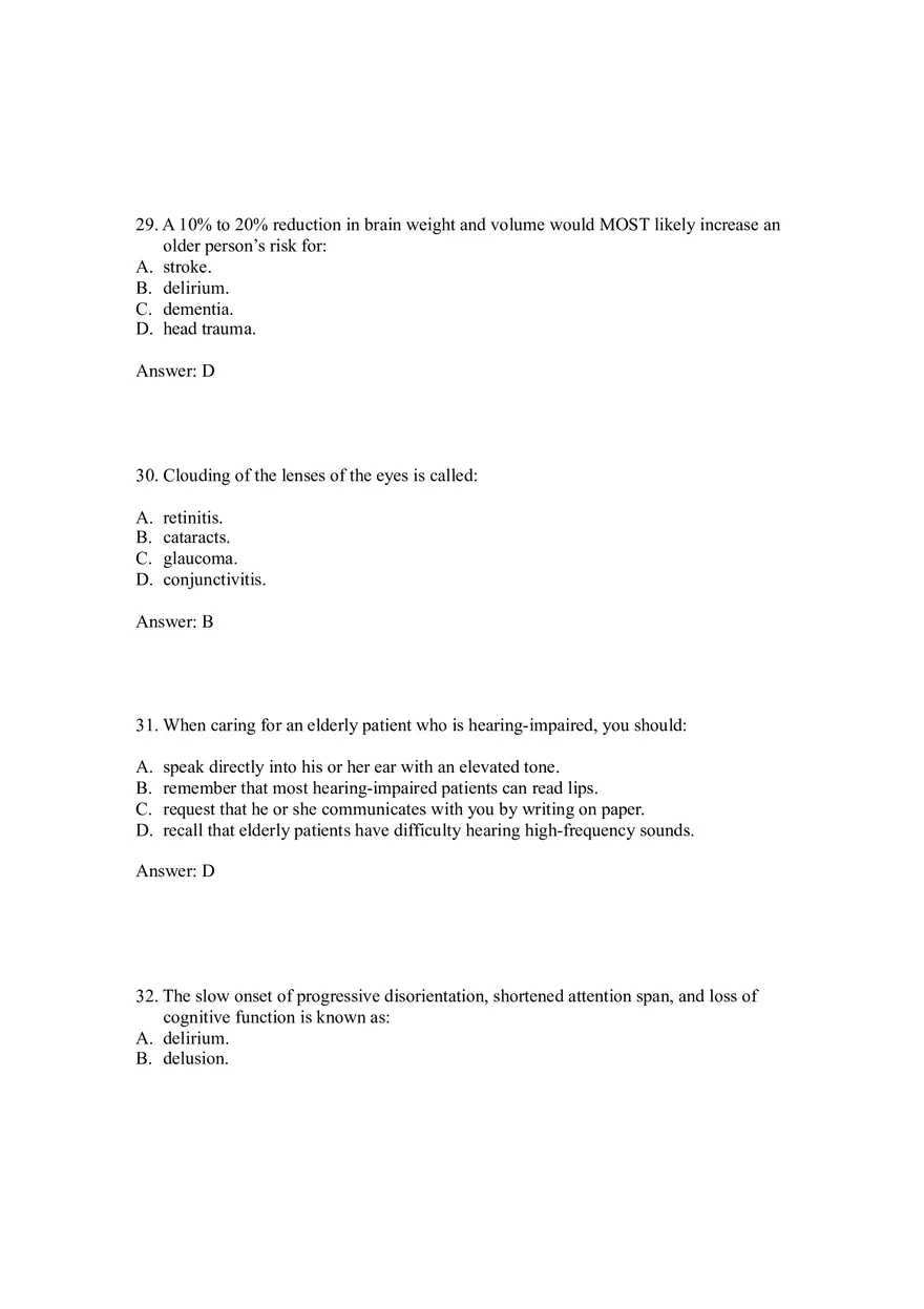 Effective Communication and Assessment Strategies for Elderly Patients 1-35 Answers - Page 9