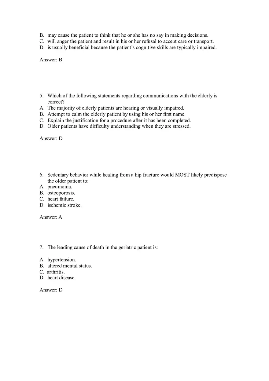 Effective Communication and Assessment Strategies for Elderly Patients 1-35 Answers - Page 2