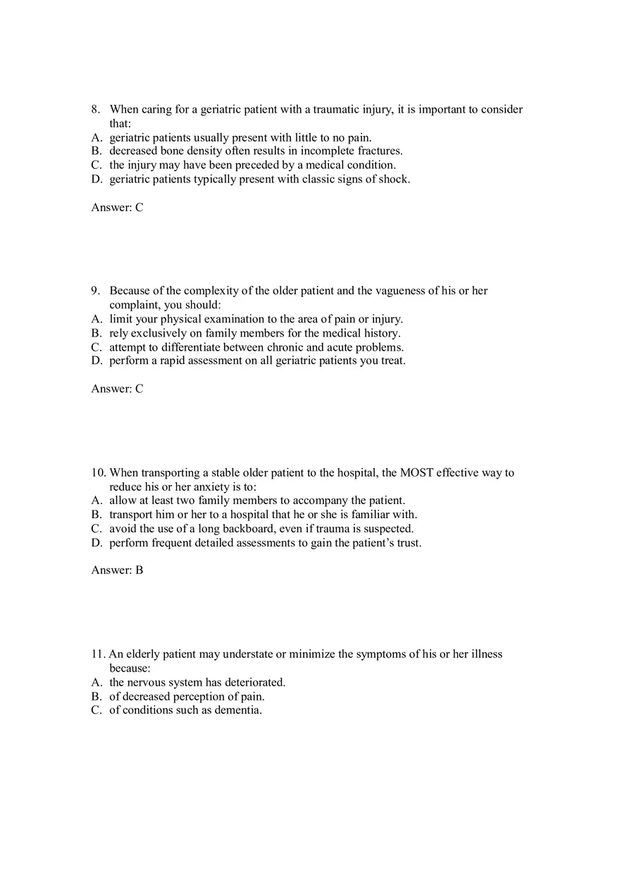Effective Communication and Assessment Strategies for Elderly Patients 1-35 Answers - Page 3