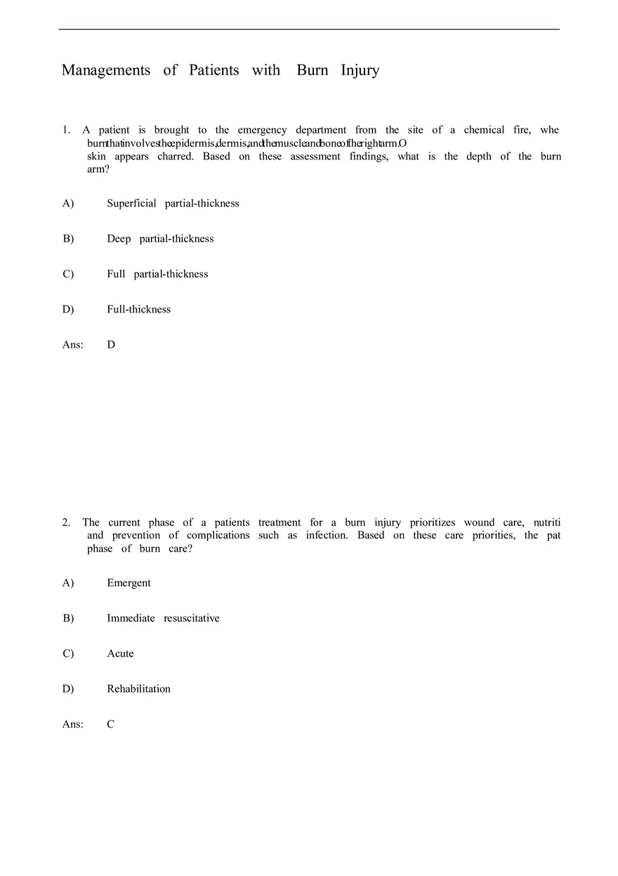 Managements of Patients with Burn Injury - Page 1