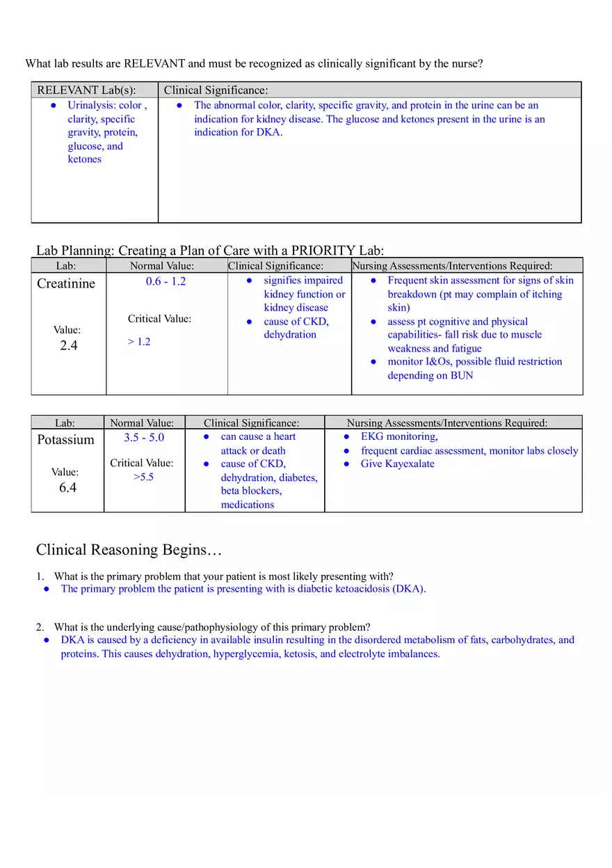 Diabetic Ketoacidosis (DKA) Case Study - Page 11