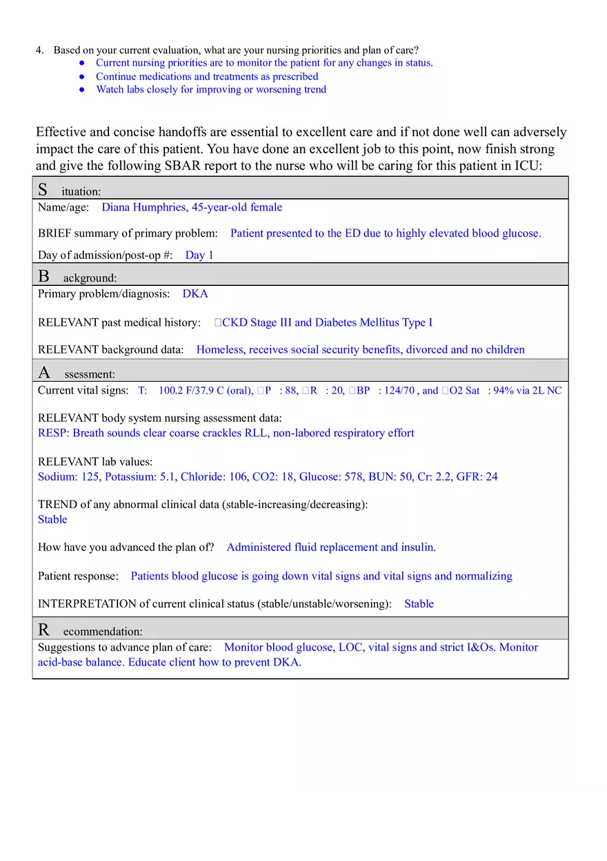Diabetic Ketoacidosis (DKA) Case Study - Page 5
