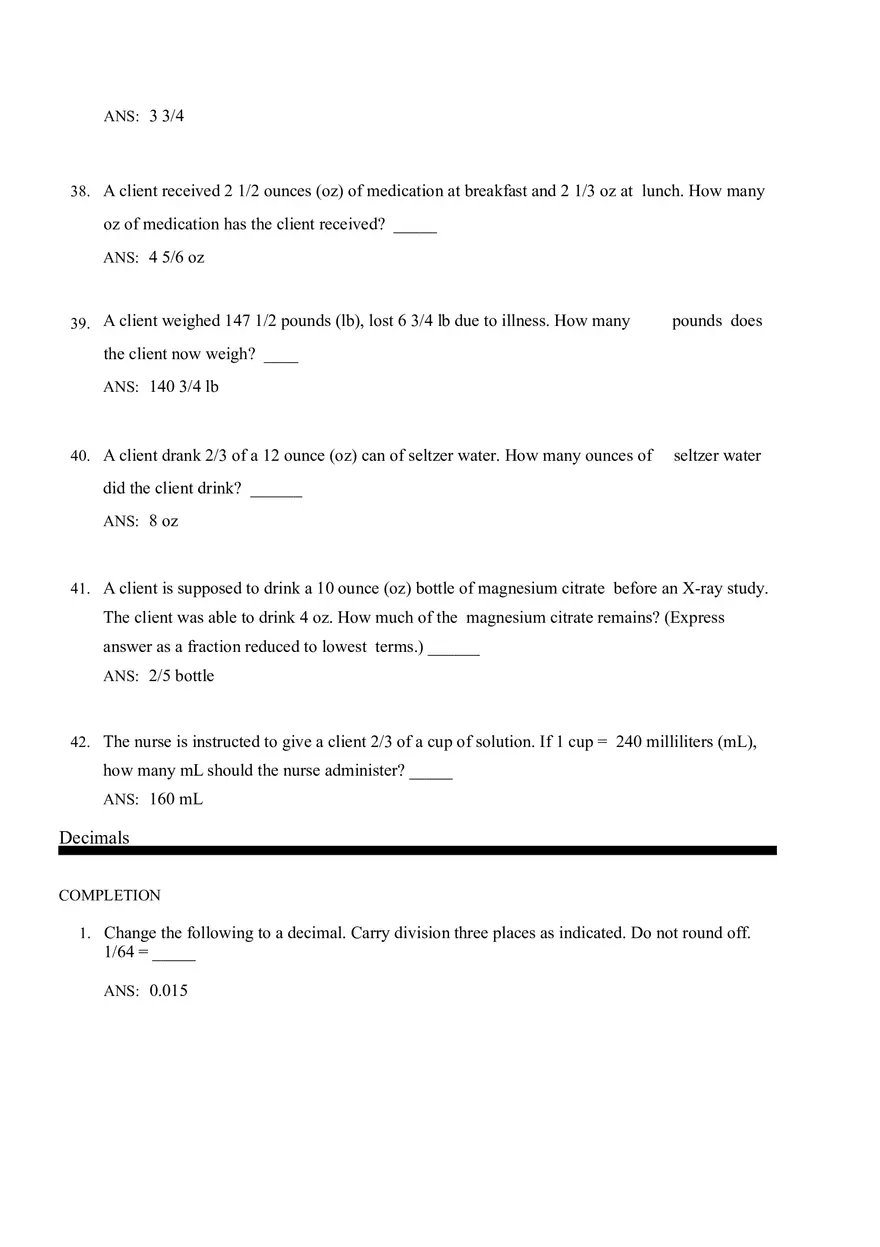 Math for Nursing (Roman Numerals) - Page 8